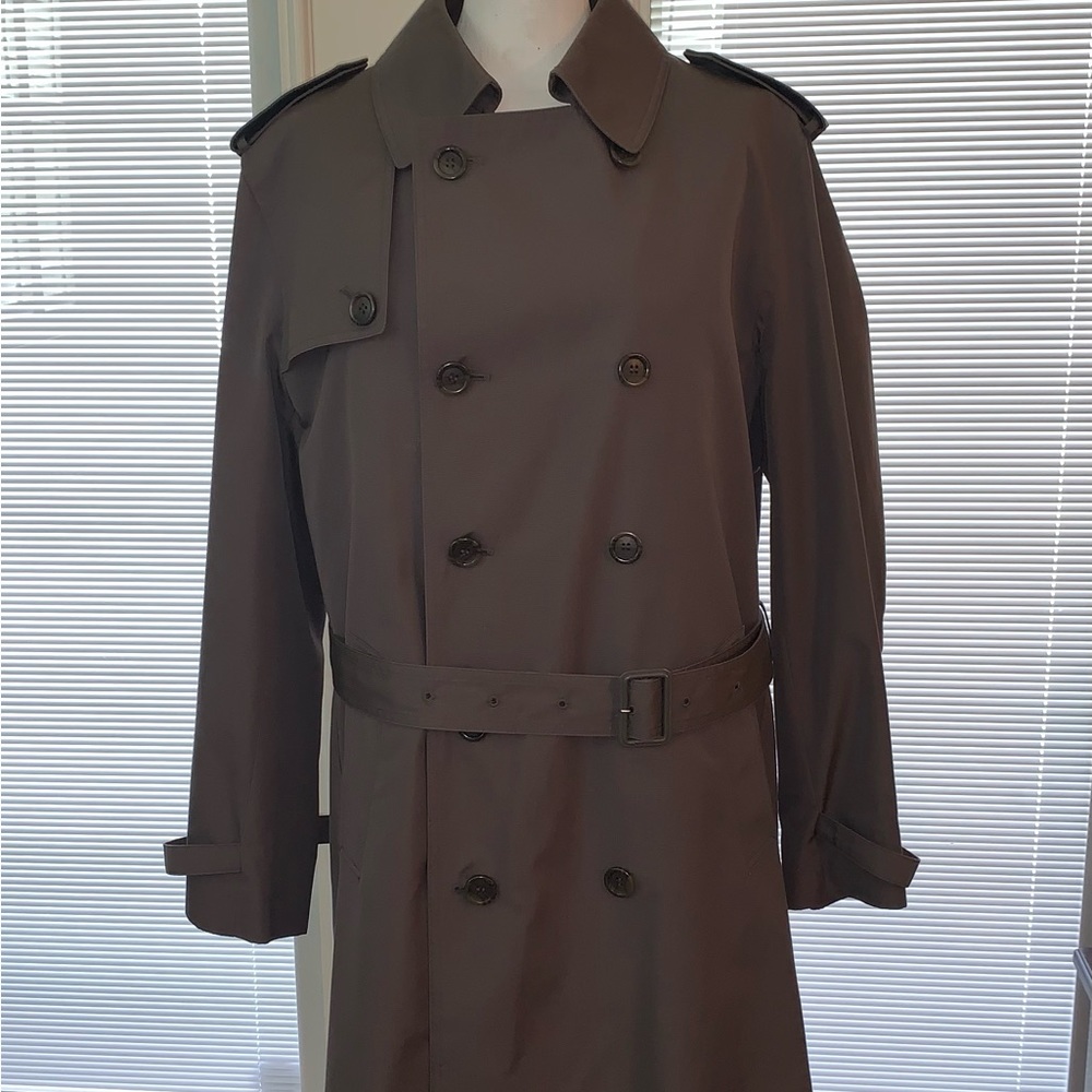 Men’s Hill and Archer Trench Coat. Charcoal. Zipped Removable Lining. Size 38R